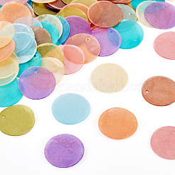 80Pcs 8 Colors Spray Painted Natural Capiz Shell Pendants&nbsp;BSHE-TA0001-24