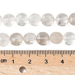 天然石クオーツクリスタルビーズ連売り  水晶  ファセットスクエアカットコインビーズ  フラットラウンド  8~8.5x4.5~6.8mm  穴：0.8~1.2mm  約48~49個/連  15.08''~15.35''（38.3~39センチメートル）&nbsp;G-C179-A52-03