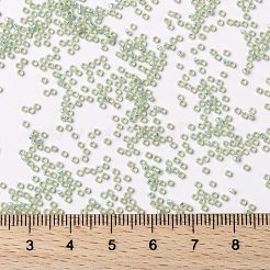 MIYUKIラウンドロカイユビーズ  日本製シードビーズ  （rr2354)シルバーラインライトモスオパール  15/0  1.5mm  穴：0.7mm  約5555PCS /ボトル  10 G /ボトル&nbsp;SEED-JP0010-RR2354