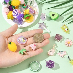 10Pcs 10 Styles Opaque & Transparent Resin Pendants&nbsp;RESI-YW0005-18