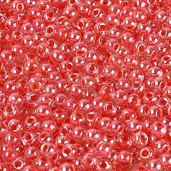 Fgbガラスシードビーズ  光沢のある内側の色  グレードA  ラウンド  ファイヤーブリック  6/0  4x3mm  穴：1.2~1.4mm  約6400個/ポンド&nbsp;SEED-Q040-08A-08