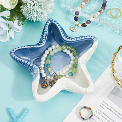 Ocean Themed Ceramic Jewelry Plate&nbsp;AJEW-WH20064-37C