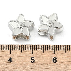 CCBプラスチックヨーロピアンビーズ  大穴ビーズ  花  ミックスカラー  12.5x12.5x8.5mm  穴：4.5~4.5mm&nbsp;CCB-D278-10M