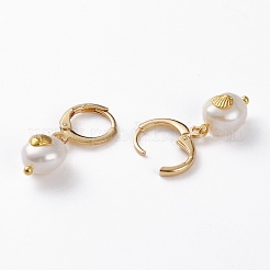 Brass Huggie Hoop Earrings&nbsp;EJEW-JE04433-04