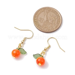 アクリルダングルピアス  304ステンレススチールピアスフック付き  葉っぱ  レッド  32.5x12.5mm&nbsp;EJEW-JE05749-02