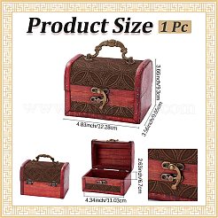 CutHollow 1Pc Vintage Wooden Jewelry Box&nbsp;AJEW-CL0001-12A