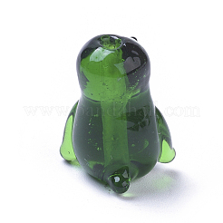 手作りランプワークビーズ  漫画のペンギン  ミックスカラー  19.5x16.5x14mm  穴：1.8mm&nbsp;LAMP-I020-20