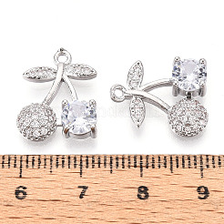 Brass Micro Pave Cubic Zirconia Pendants&nbsp;KK-T074-71P-01