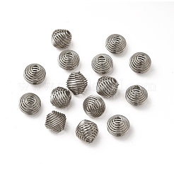 変色しにくい304ステンレススチールスプリングビーズ  コイルビーズ  双円錐形  ステンレス鋼色  11x10mm&nbsp;LS-STAS-E040-1