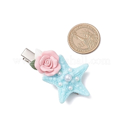 2Pcs Resin & Handmade Porcelain Iron Alligator Hair Clips for Women Girls&nbsp;PHAR-JH00140
