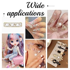 DIYジュエリー作り用カボションキット ファインディングキット  樹脂＆樹脂ラインストーン＆absプラスチック＆アクリルカボションを含む  レジンチャーム＆ビーズキャップ  ホワイト  カボション：1080個/セット&nbsp;DIY-AR0001-95
