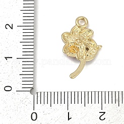 合金エナメルチャーム  テントウムシのチャームが付いた花  ゴールドカラー  ラベンダーブラッシュ  22x12x2.5mm  穴：1.8mm&nbsp;LS-PALLOY-V003-01G-03