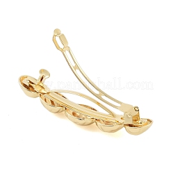 合金髪留め  女性の女の子のために  ライトゴールド  ラウンド  18x75x16mm&nbsp;OHAR-H010-01I-KCG
