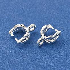 ラックメッキ合金チャーム  葉銅ピンチクリップ  銀  10x11.5x4mm  穴：1.5mm&nbsp;STAS-M016-06S