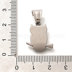 304ステンレスペンダント  ラインストーン付き  アンティークシルバー  フクロウチャーム  ジェット  19.5x17x4mm  穴：7.5mm&nbsp;STAS-Z110-06AS-01