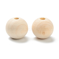 天然な未完成の木製ビーズ  丸い木製のゆるいビーズ  小麦  19x17.5mm  穴：5.5mm  約48個/100g&nbsp;LS-WOOD-XCP0001-19F