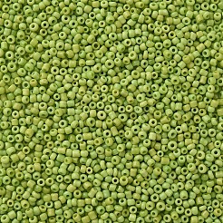 12/0 ガラスシードビーズ  不透明な色の種  ラウンド  緑黄  サイズ：直径約2mm  穴：1mm  約6666個/100g&nbsp;X1-SEED-A010-2mm-44