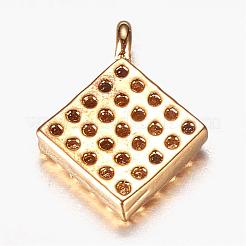 真鍮キュービックジルコニアチャーム  菱形  ミックスカラー  10.5x8x2mm  穴：0.7mm&nbsp;KK-N0106-10