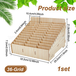36-Grid Wooden Cell Phone Storage Box&nbsp;AJEW-WH0348-93B