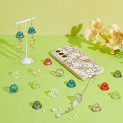 透明アクリルビーズキャップ55色11個  花  ミックスカラー  24x15~15.5mm  穴：2.7~3mm  5個/カラー&nbsp;MACR-PH0002-05