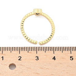 Brass Micro Pave Cubic Zirconia Cuff Rings&nbsp;RJEW-M138-11G