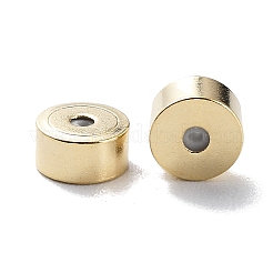 水メッキ真鍮ビーズ  カドミウムフリー＆鉛フリー  内部のゴムと  コラム  24KGP本金メッキ  5x4mm  穴：1mm  ゴム穴：0.8mm&nbsp;KK-E046-21G-01