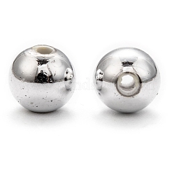 メッキプラスチックアクリルラウンドビーズ  銀メッキ  8mm  穴：1.5mm  約1800個/ポンド&nbsp;PACR-L003-8mm-S