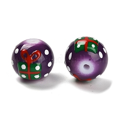 Christmas Theme Baking Paint Glass Beads&nbsp;LAMP-I028-08C
