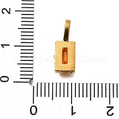 304ステンレススチールラインストーンチャーム  イオンプレーティング（ip）  長方形チャーム  ミックスカラー  14.5x5.5x2.5mm  穴：4.5x2.5mm&nbsp;STAS-M109-04G