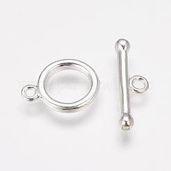 真鍮製マンテル  銀色のメッキ  リング：11x2mm  バー：19x2mm  穴：1.8mm&nbsp;X-KK201-S