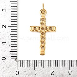 304ステンレスペンダント  丸カン付き  クロスチャーム  ゴールドカラー  28x15.5x2mm  穴：4.5mm&nbsp;LS-STAS-K307-06B-G