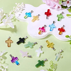 17Pcs 17 Colors Transparent Glass Pendants&nbsp;GLAA-TA0003-75