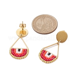 Seed Bead Teardrop Stud Earrings&nbsp;EJEW-MZ00251-04