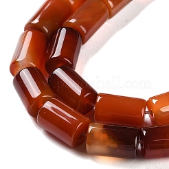 天然石赤瑪瑙ビーズ連売り  染め＆加熱  コラム  15x9.5~10mm  穴：2mm  約27個/連  16.14''（41センチメートル）&nbsp;G-NH0019-A03-04