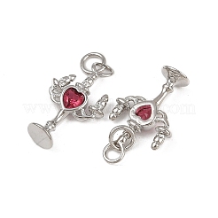 Brass Micro Pave Cubic Zirconia Pendants&nbsp;KK-Z120-02P-2
