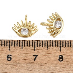Brass Micro Pave Cubic Zirconia Pendants&nbsp;KK-D424-10G