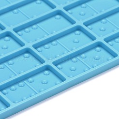 Diyドミノシリコンモールド  レジン型  UVレジン用  エポキシ樹脂ジュエリー作り  水玉模様の長方形  ディープスカイブルー  205x189x6.5mm  内径：48.5x24.5mm&nbsp;DIY-D055-04