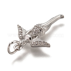 Brass Micro Pave Clear Cubic Zirconia Pendants&nbsp;ZIRC-I051-10P