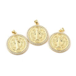Rack Plating Brass Micro Pave Cubic Zirconia Pendants&nbsp;KK-C021-10G-02
