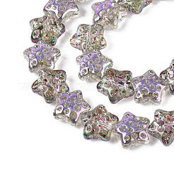 Electroplate Transparent Glass Beads Strands&nbsp;EGLA-N020-02D