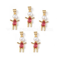 Rack Plating Brass Cubic Zirconia Pendants&nbsp;KK-F848-05G