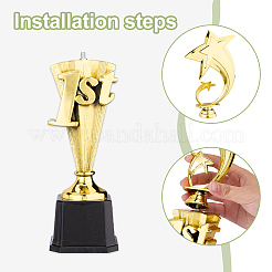 1st Place with Star Plastic Trophy Sculpture Display Decorations&nbsp;AJEW-WH0886-60