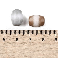 オペークアクリルヨーロピアンビーズ  バレル  ツートン  大穴ビーズ  ミックスカラー  12x9mm  穴：4mm&nbsp;OACR-Z036-04D