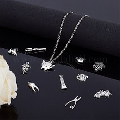 合金のチベット風チャーム  鉛フリー＆カドミウムフリー  混合図形  アンティークシルバー  ペンダント：72個/箱&nbsp;TIBEP-PH0001-16AS-RS