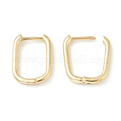 真鍮huggieフープピアス  長持ちメッキ  長方形  18KGP本金メッキ  15.5x11.5x2mm  ピン：1mm&nbsp;EJEW-L234-025G