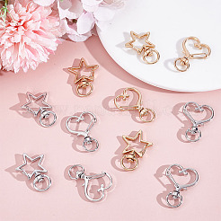 32Pcs 4 Styles Alloy Swivel Snap Hook Clasps&nbsp;FIND-HY0005-36
