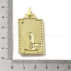 Brass Micro Pave Cubic Zirconia Pendants with Enamel&nbsp;KK-H458-03G-15