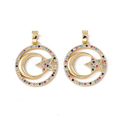 Brass Micro Pave Cubic Zirconia Pendants&nbsp;KK-E068-VC066