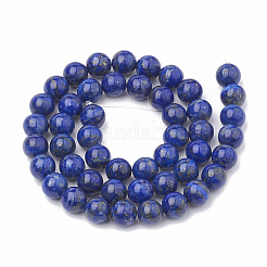 天然石ラピスラズリビーズ連売り  ラウンド  11~12mm  穴：1mm  約32~35個/連  15インチ&nbsp;G-S333-12mm-013