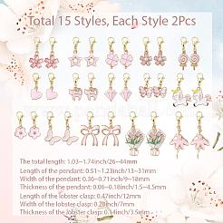 30Pcs Alloy Enamel Pendant Decorations&nbsp;HJEW-SC0002-13